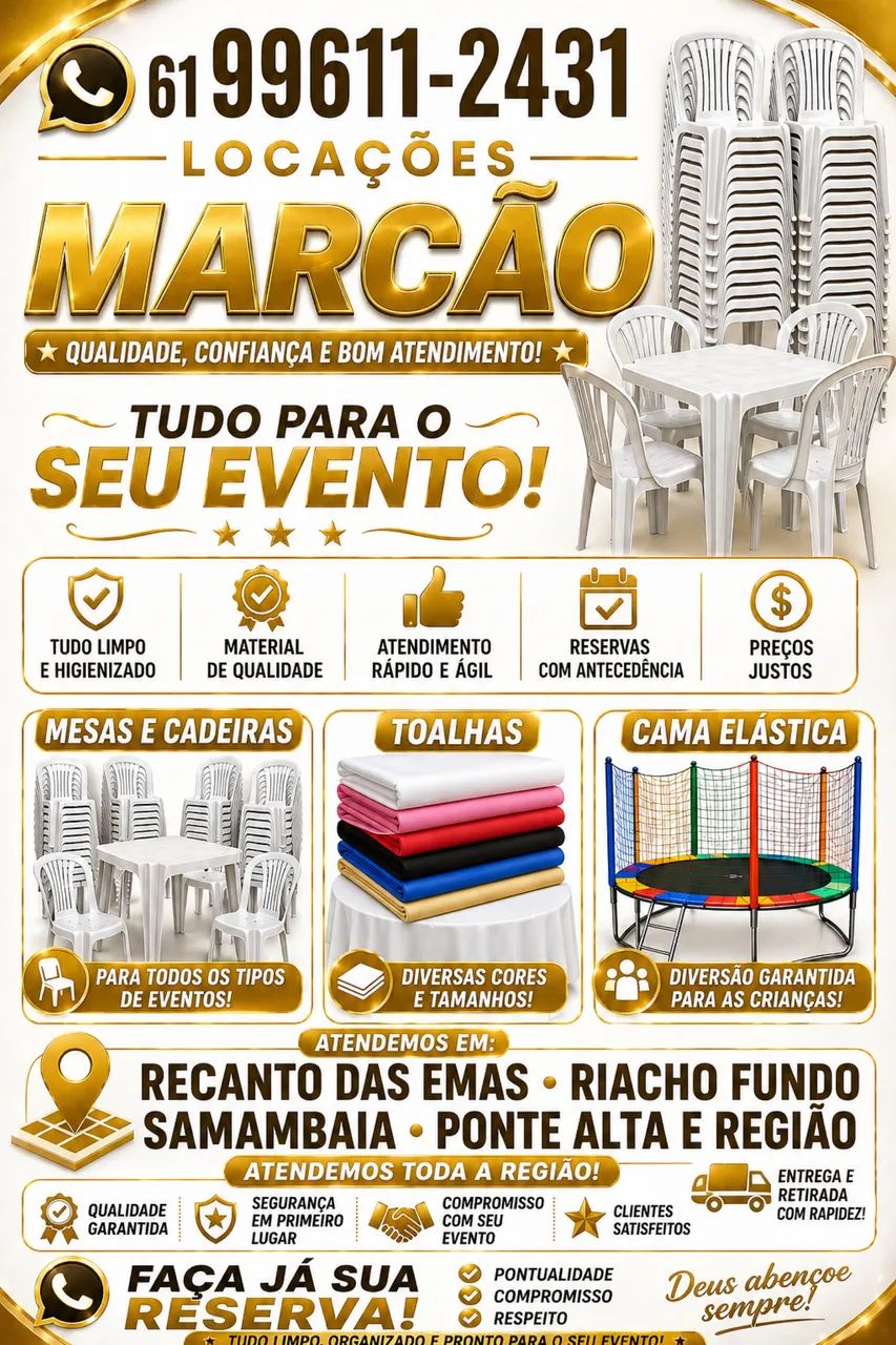 Alugo mesas e cadeiras 
