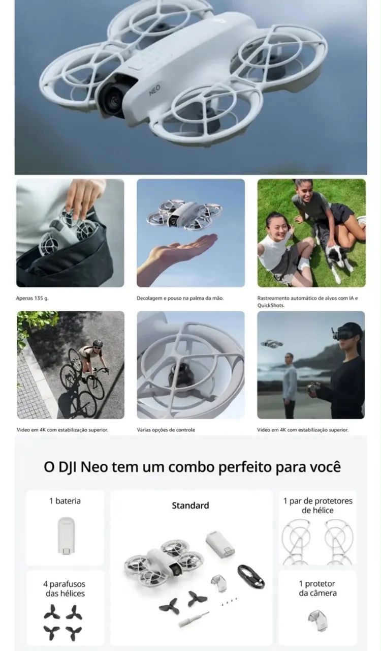 DRONE DJI NEO COM CONTROLE E CASE - Foto 4