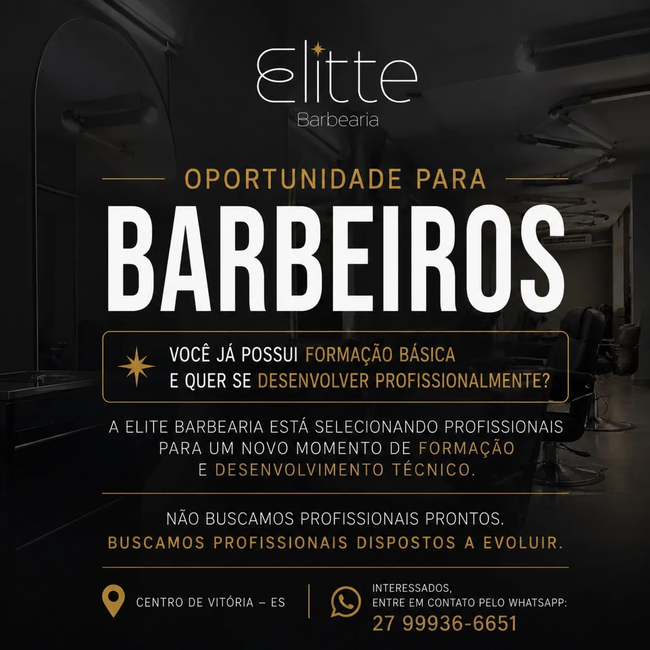 OPORTUNIDADE PARA BARBEIROS ?