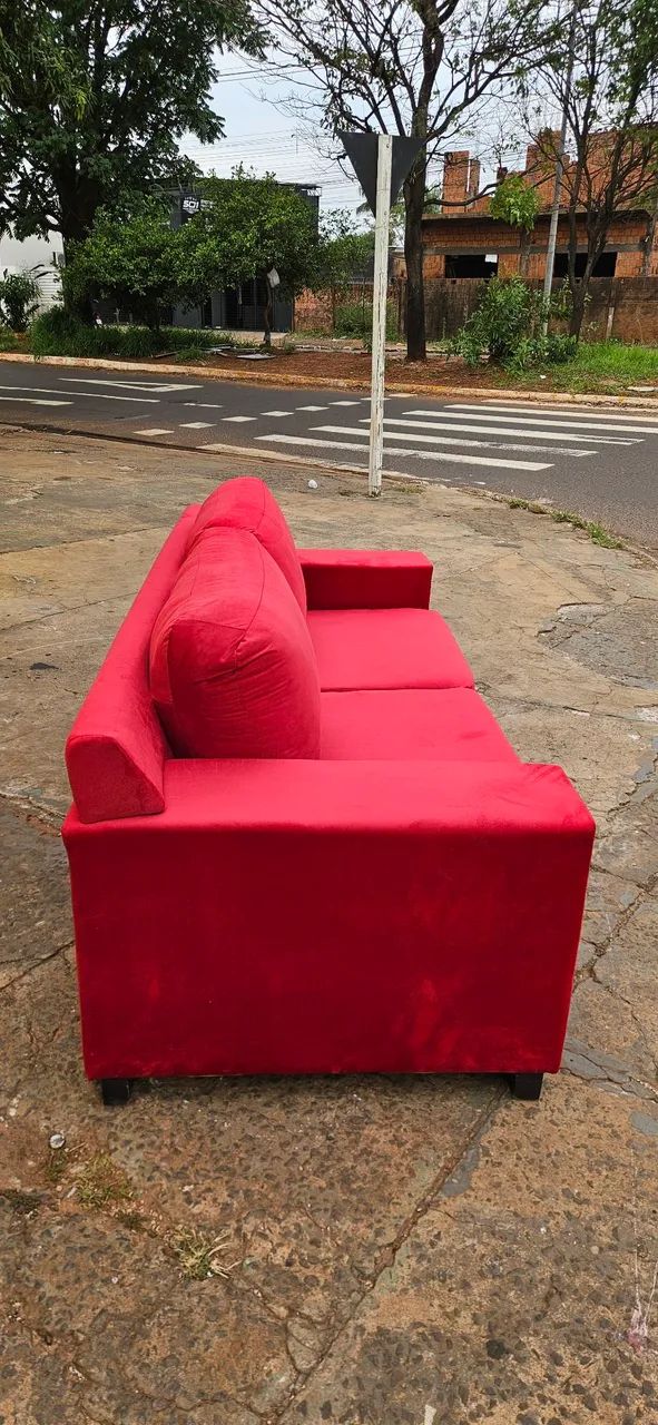 sofa retrô acentos fixo semi novo - ENTREGA GRÁTIS  - Foto 3