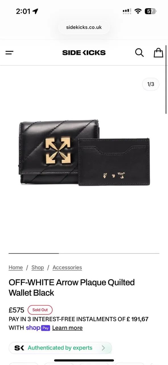 Carteira Off-White Arrow Wallet Original - Foto 2