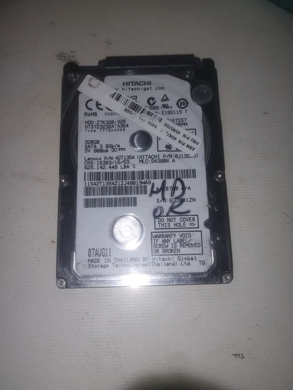 HD notebook sata Hitachi 320 gb