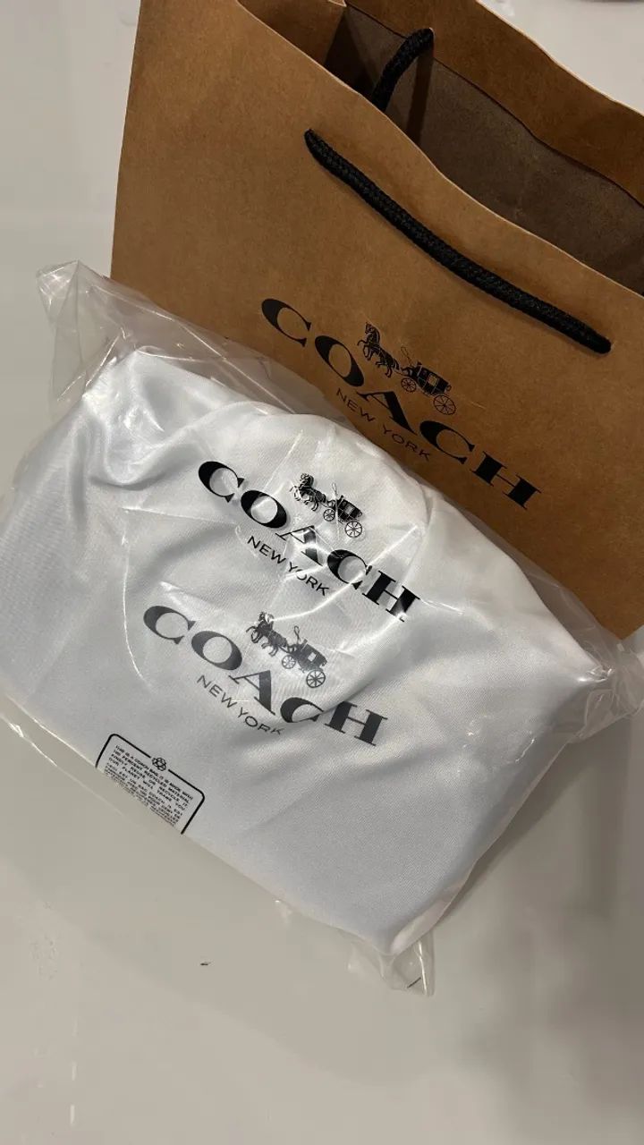 bolsa coach couro marrom teri shoulder - Foto 4
