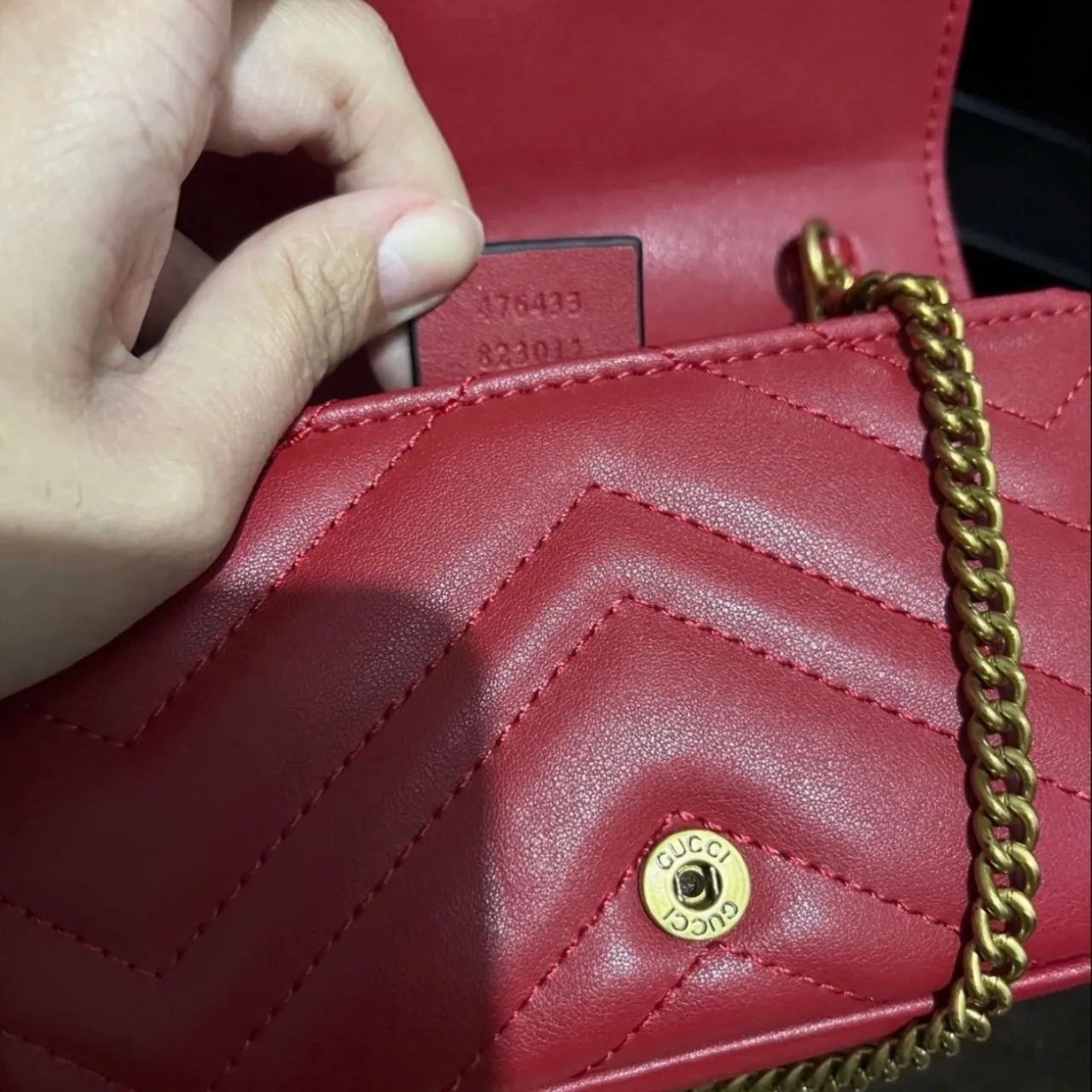 Bolsa Gucci marmont super mini vinho com ferragens douradas, nova  - Foto 2