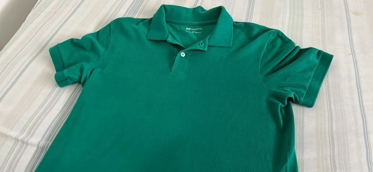 Camisa Polo Hering Masculina Verde Bandeira / Verde Esmeralda Tamanho P