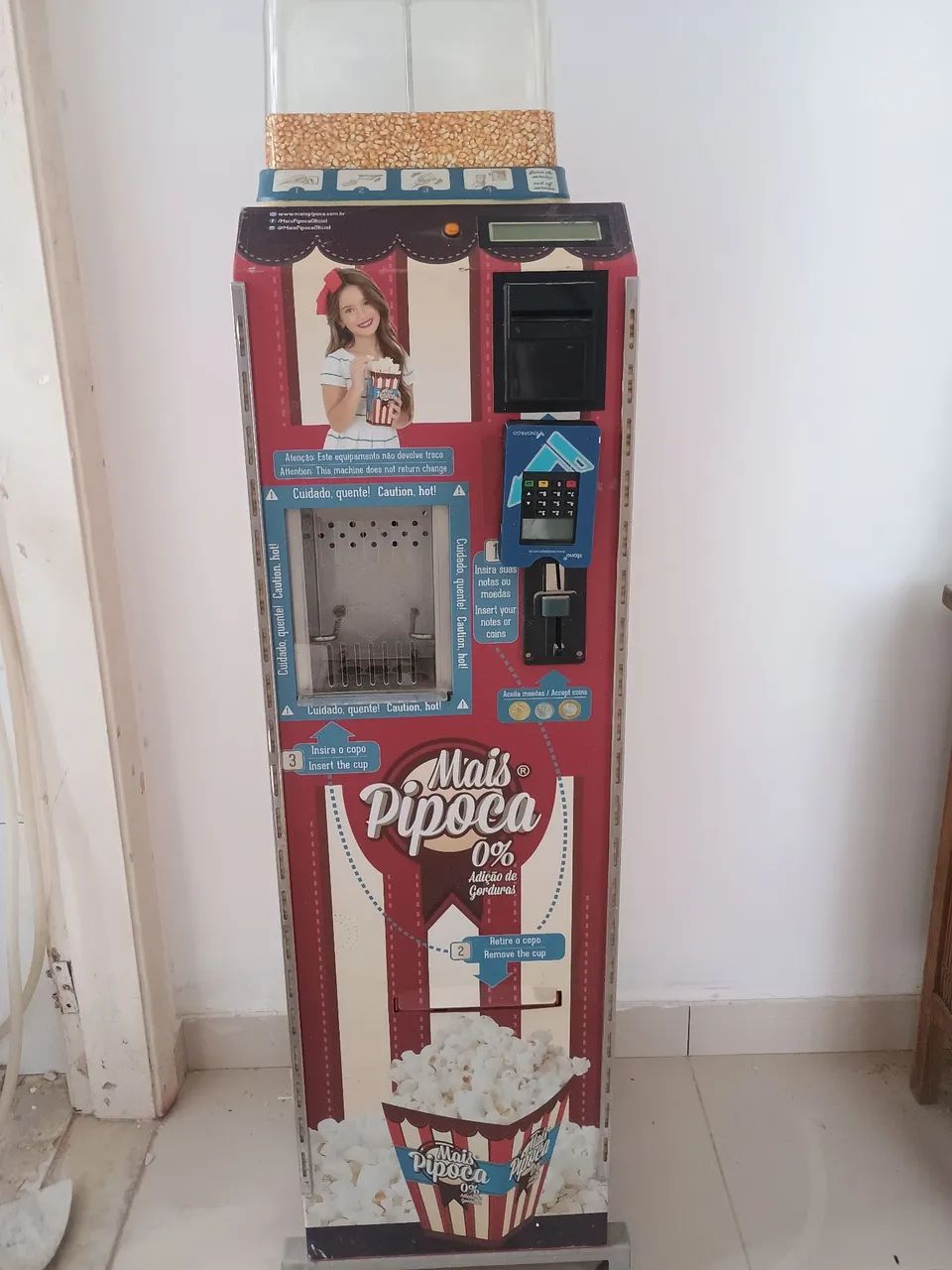 Máquina de pipoca automática. Sem óleo 