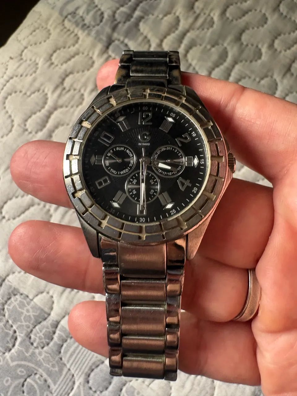 Relogio GUESS original cromado com preto - Foto 4