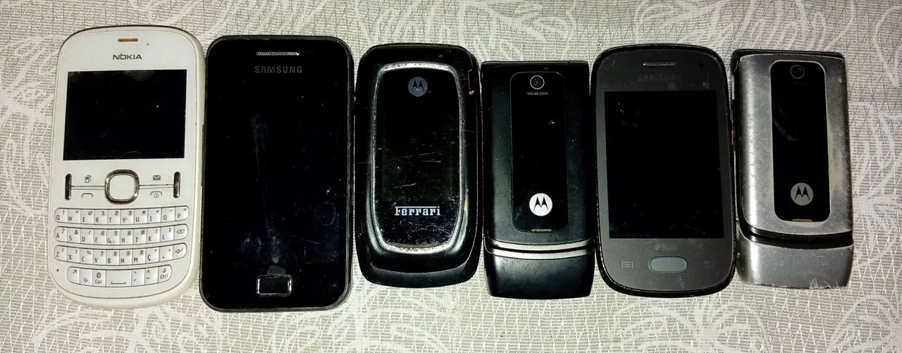 Lote com 06 celulares antigos raridade 