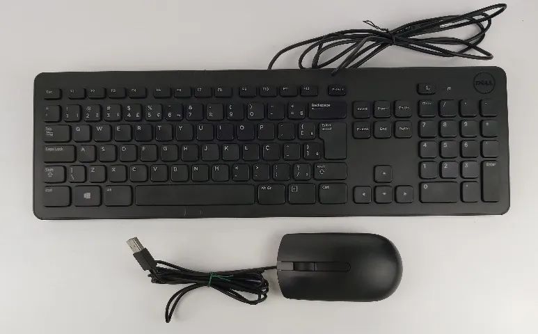 Teclado Dell USB com fio 0TY1YN + Mouse Dell USB com fio MS116