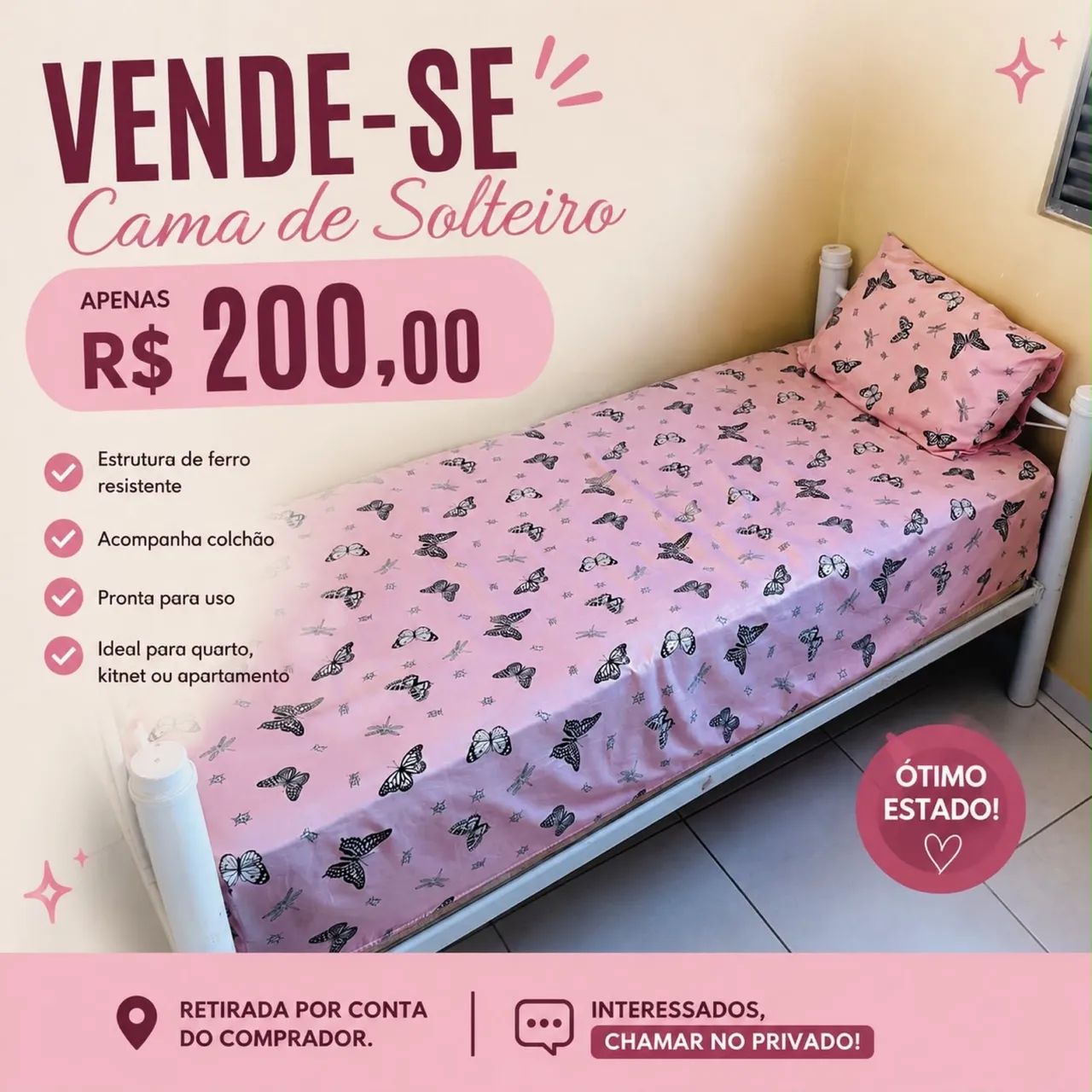 Vendo cama de solteiro 