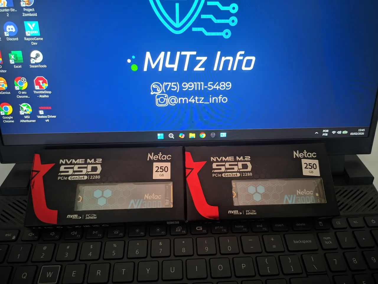 NVMe Netac 250GB 3500MB/S