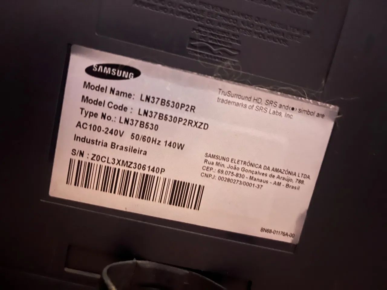 TV Samsung de 37 polegadas, modelo LN37B530P2R - Foto 2