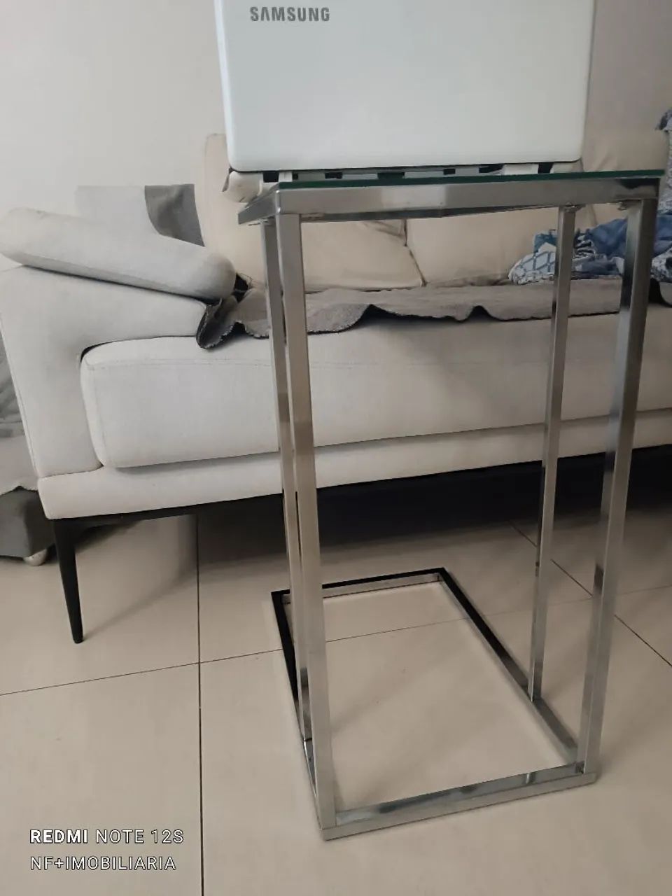 Mesa em inox com tampo de vidro - Foto 4