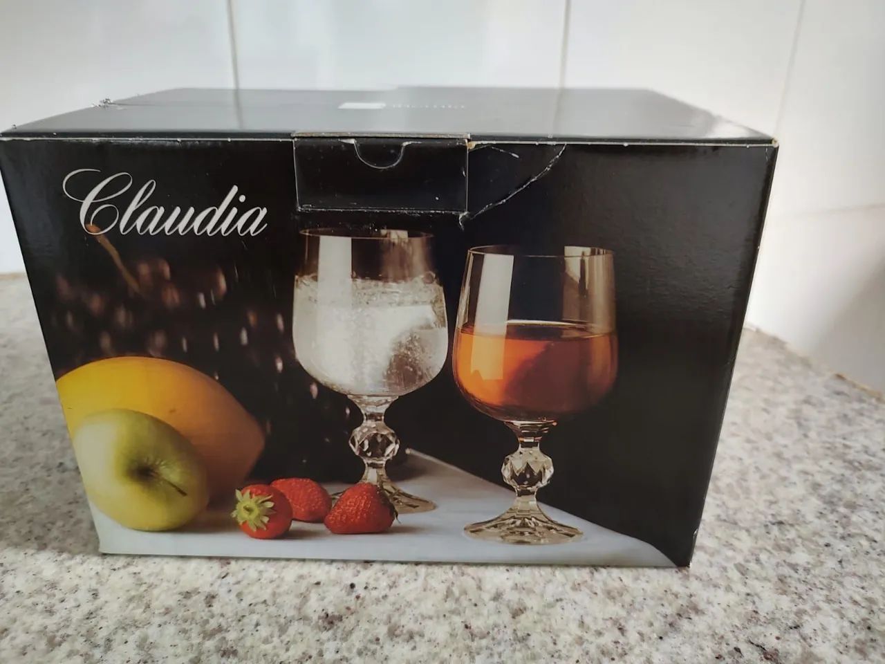 Jogo de 6 taças de vinho/água de cristal modelo Claudia na caixa - Foto 2