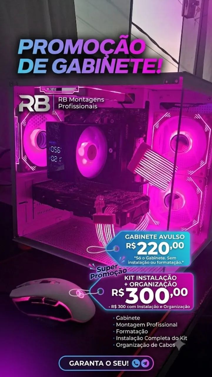 GABINETE + INSTALAÇÃO  COMPLETA PROFISSIONAL 