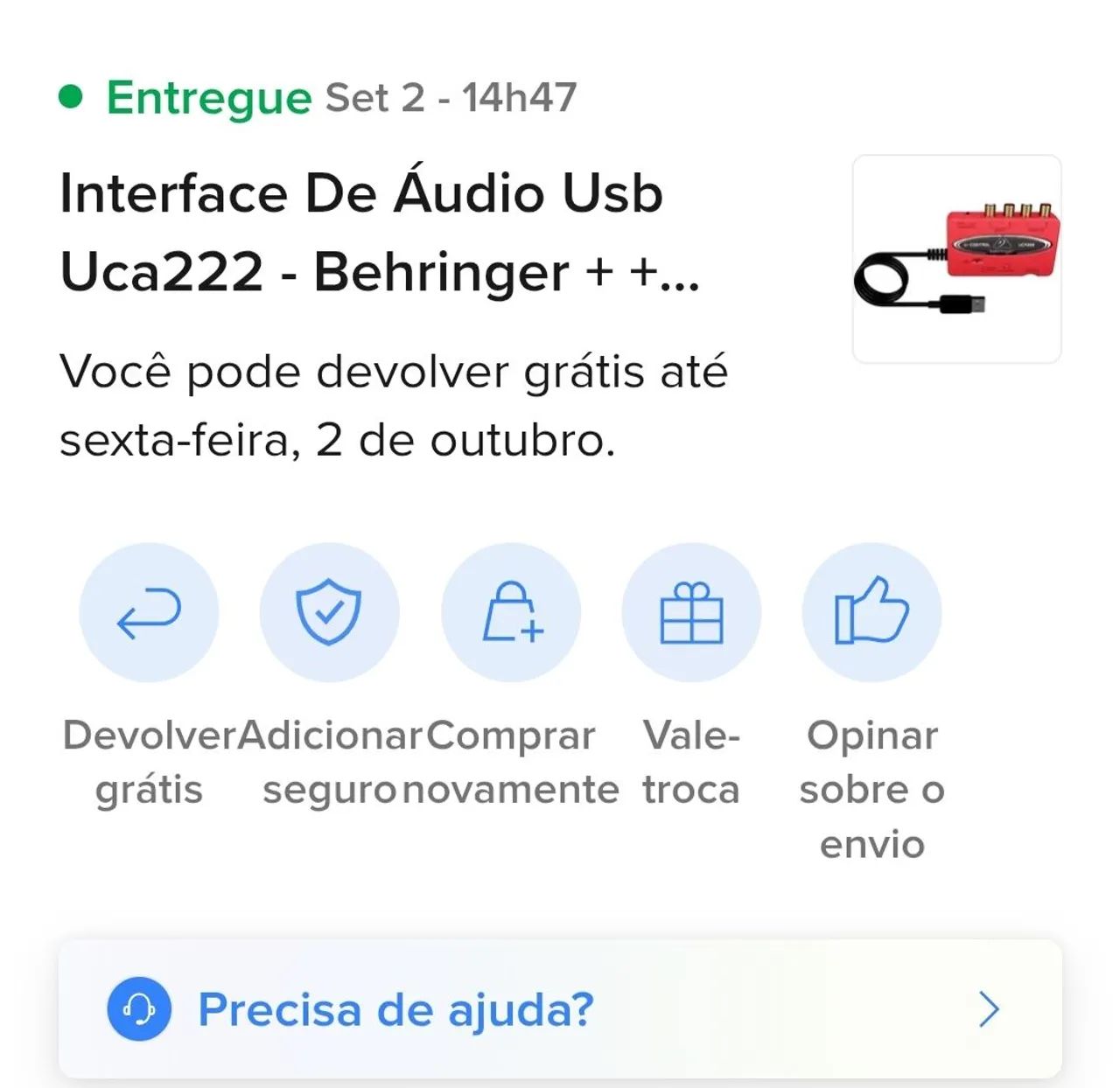 Interface de áudio UCA 222 behringer ( Nova ) - Foto 5
