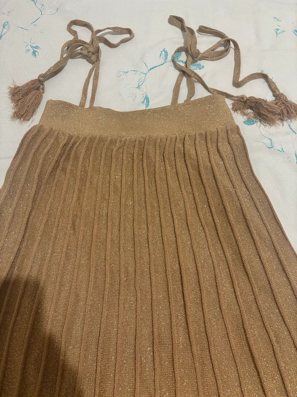 Vestido lurex dourado 