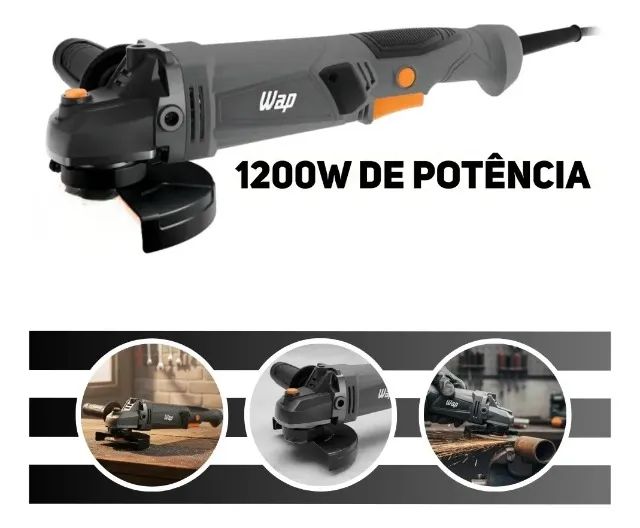 Esmerilhadeira Angular 5 polegadas WFES02 1200W Profissional Protetor Disco - 220V - Wap