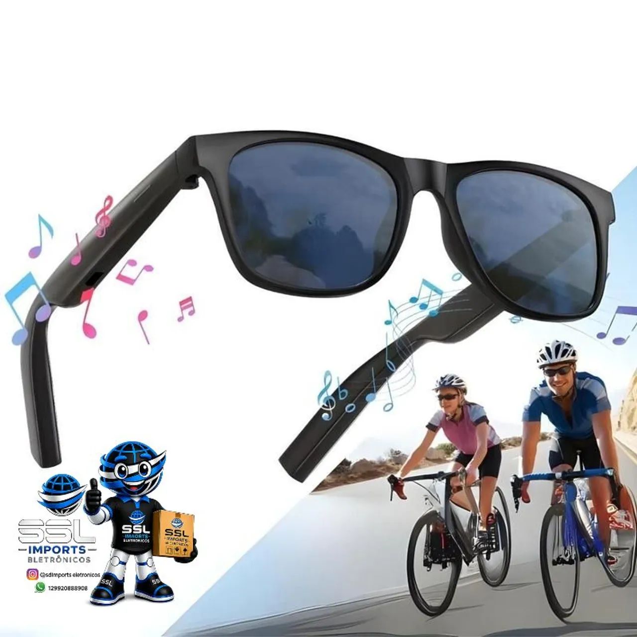 Óculos Inteligente D11 Plus Bluetooth - Chamadas, Música e Assistente de Voz - Foto 2