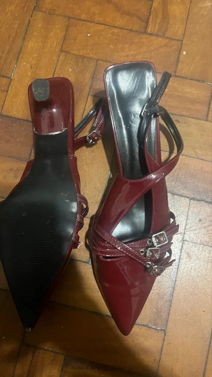 Salto vintage vinho 38 - Foto 4