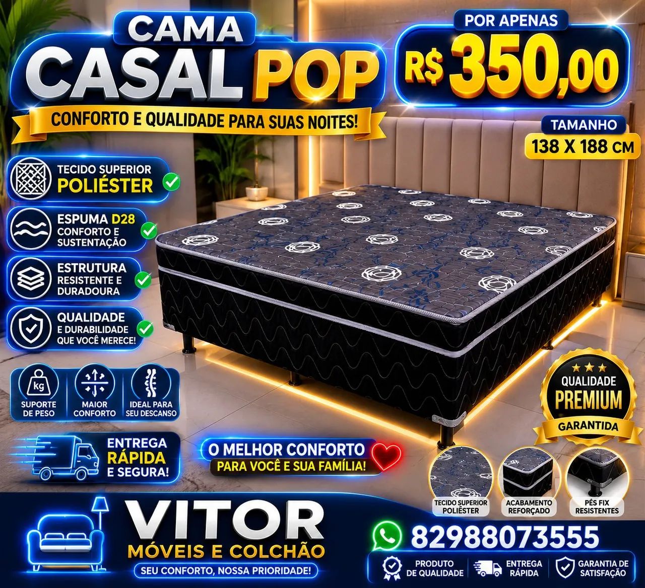 PROMOÇÃO DE CAMA BOX CASAL 