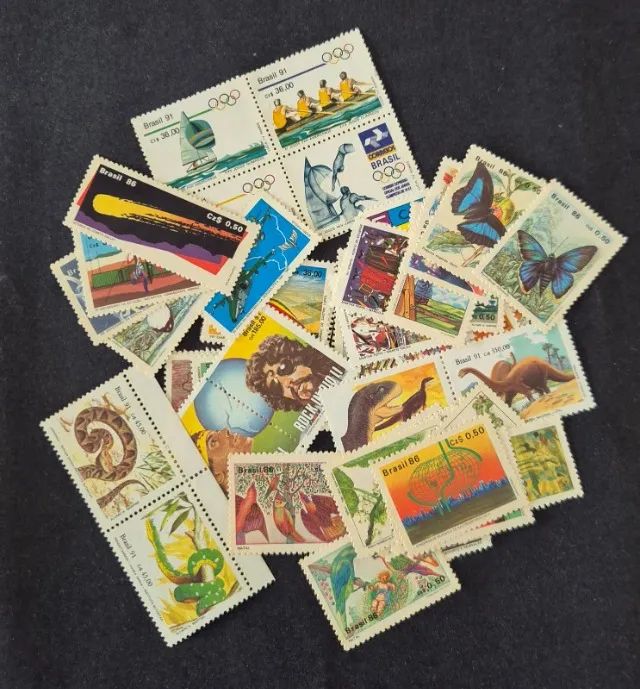 50 Selos dos correios Novos Brasil Coleção sem Repetições, só comemorativos. - Foto 2