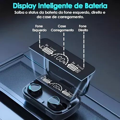 Fone de Ouvido Bluetooth TWS M10 Bluetooth V5.1 com POWER BANK de 2000mah - Foto 3