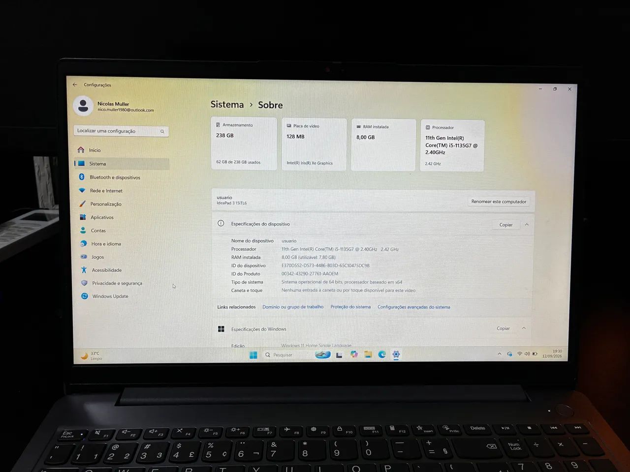 Notebook Ideapad 3i  - Foto 2