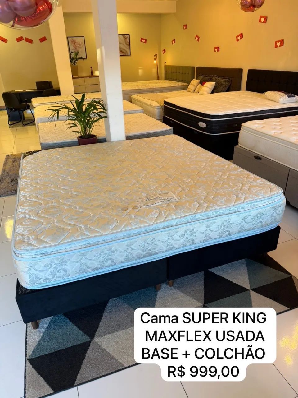 Cama KING GIGANTE USADA MAXFLEX COM COLCHÃO 