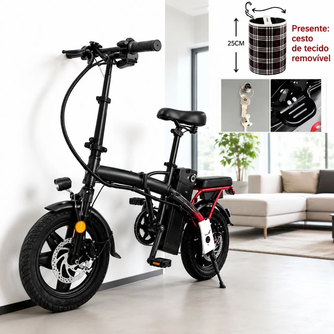 Bicicleta Elétrica T1 14 polegadas Nova Na Caixa 