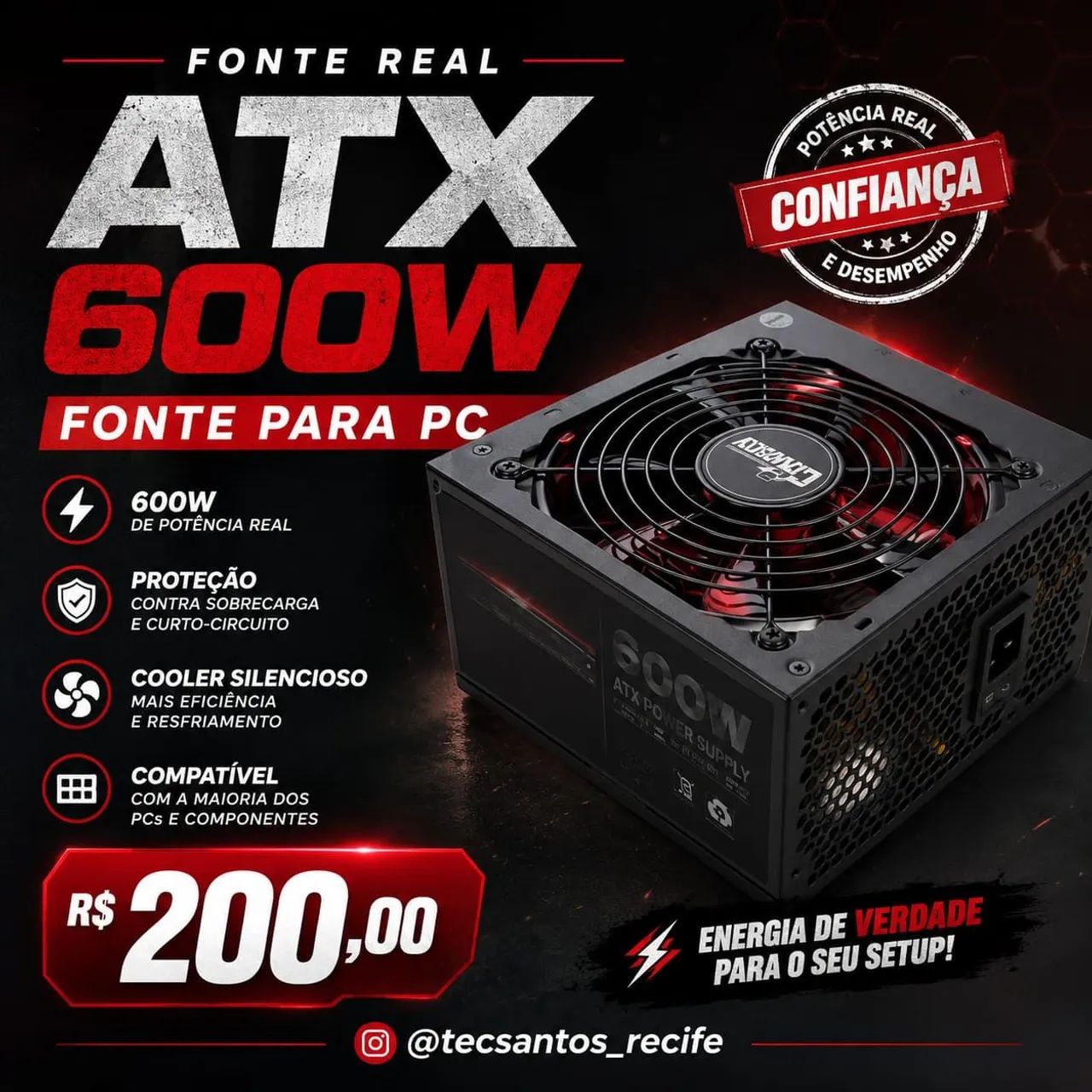 Fonte Real 600W ATX