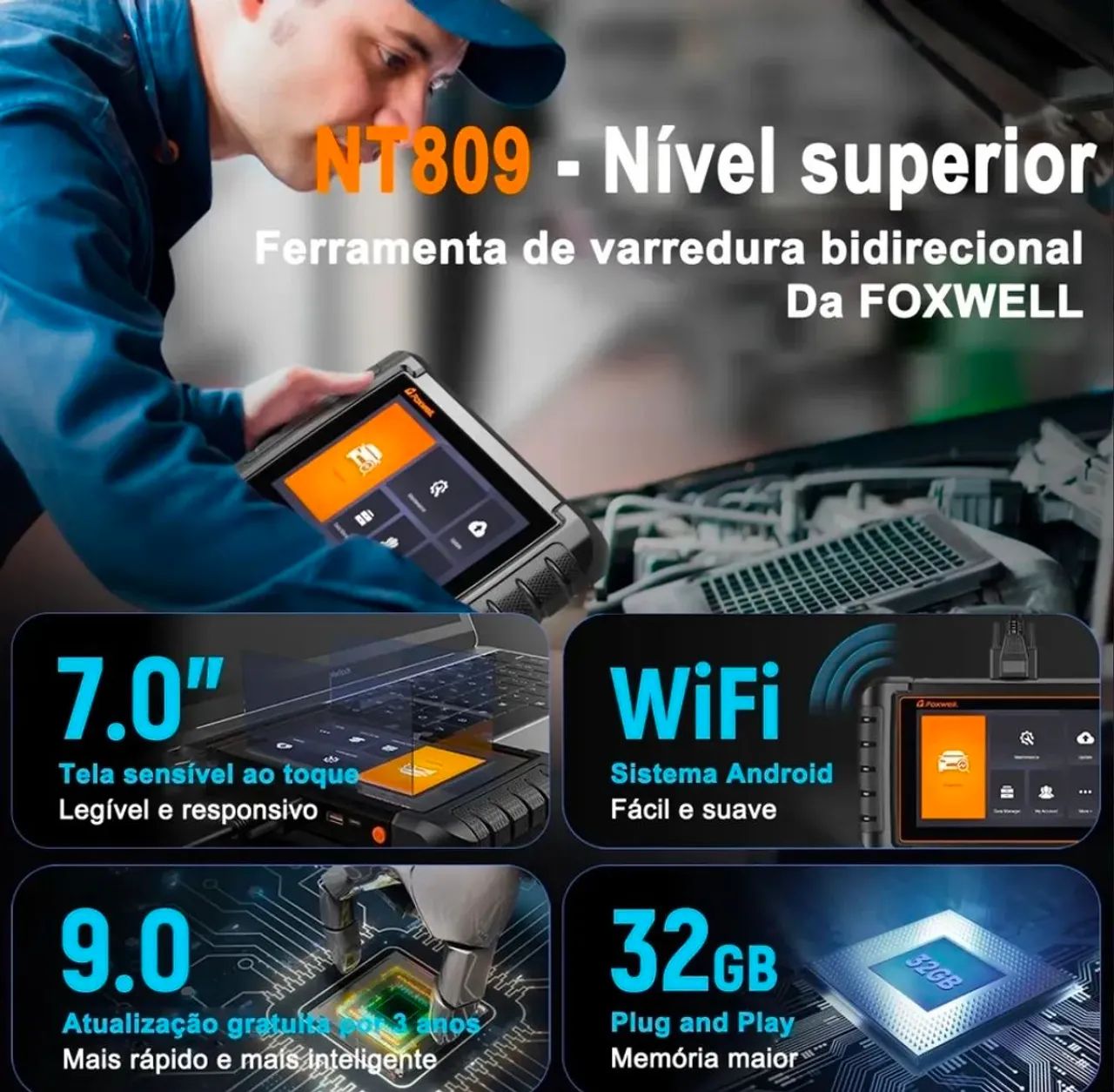 Scanner automotivo Foxwell Nt809 - Foto 5