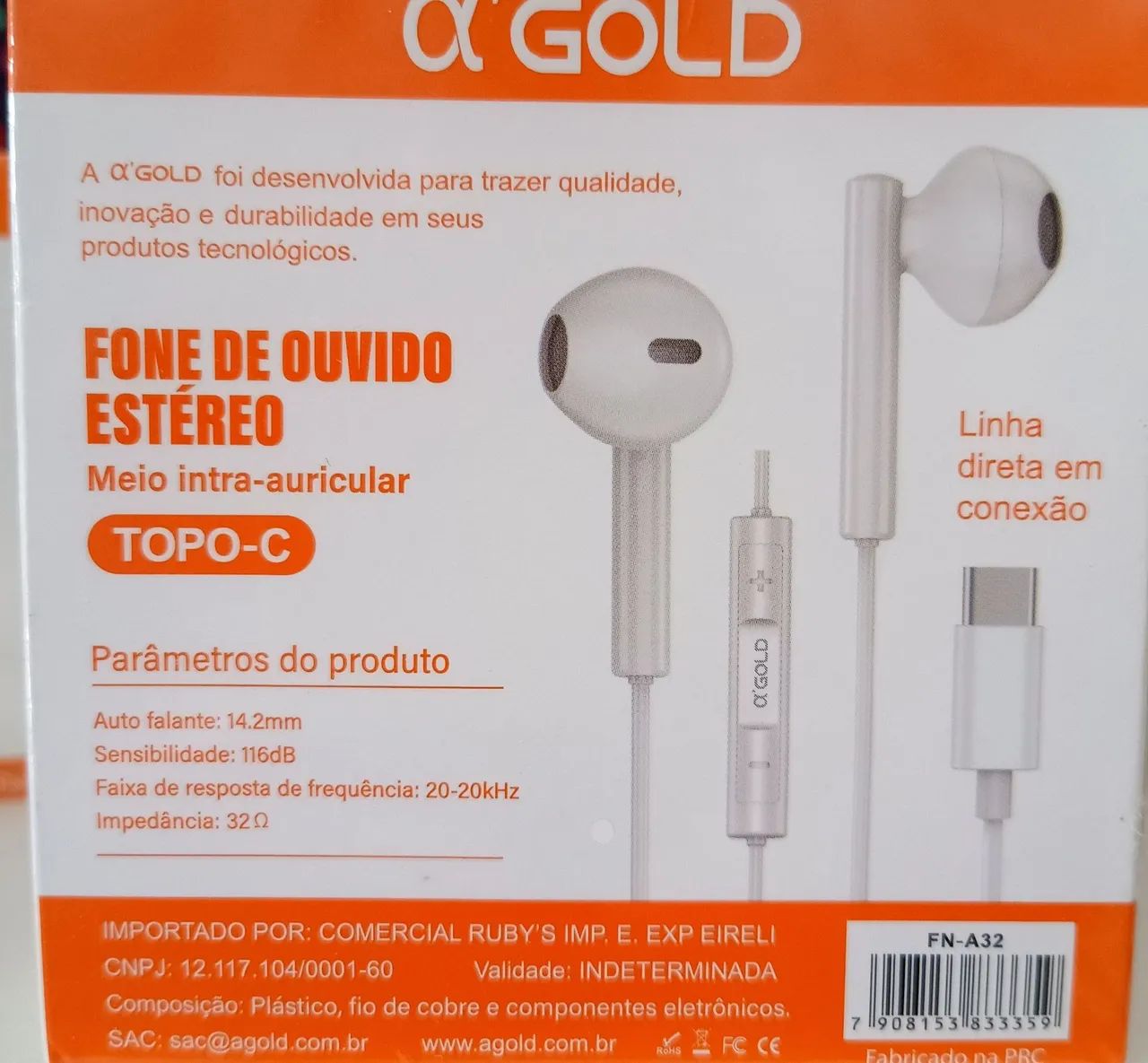 Fone Ouvido Tpc  com microfone!! Stereo 