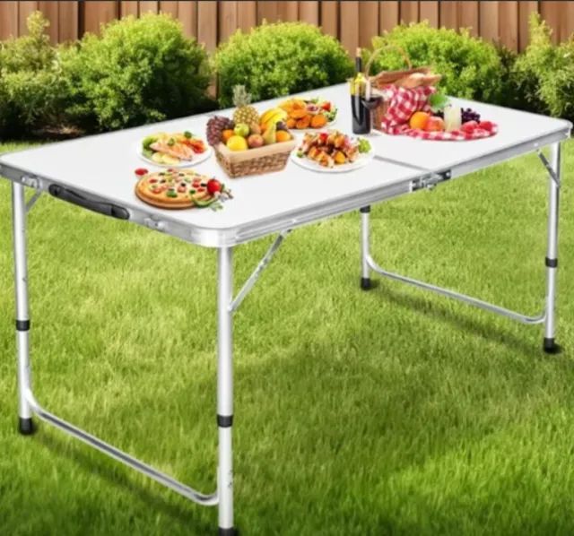 Mesa Dobravel Vira Maleta Camping Praia 120cm X 60cm - Foto 3