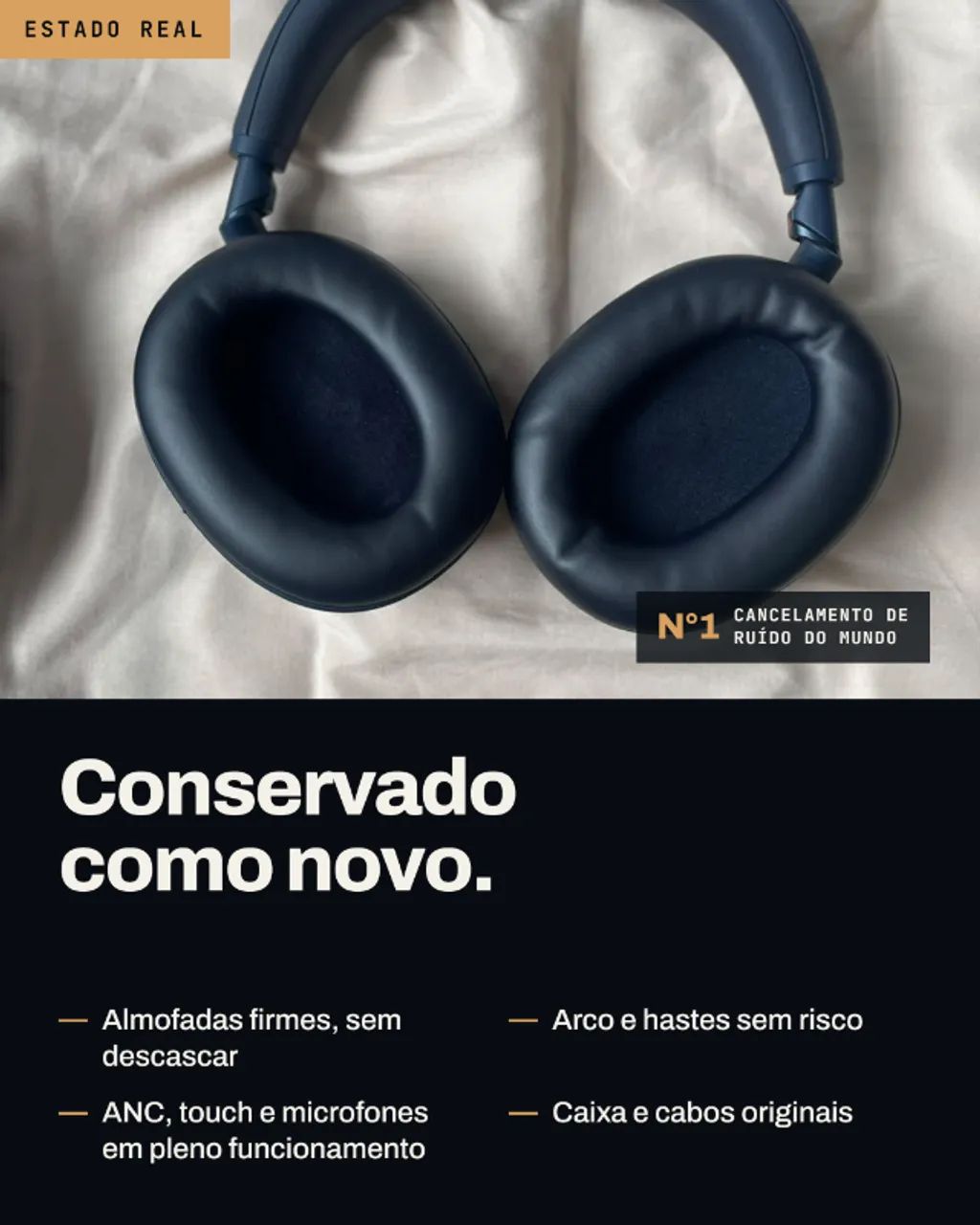 Sony WH-1000XM6 Midnight Blue menos de 6 meses, na caixa - Fones