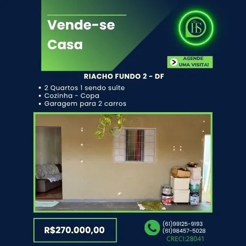 Vende-se Casa Riacho Fundo 2 DF