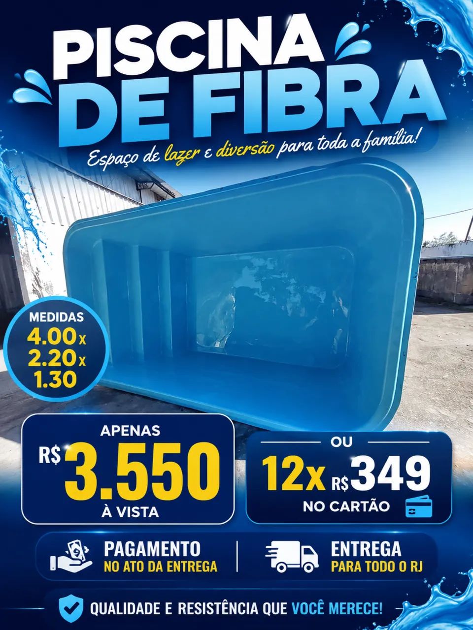 Piscina de fibra 