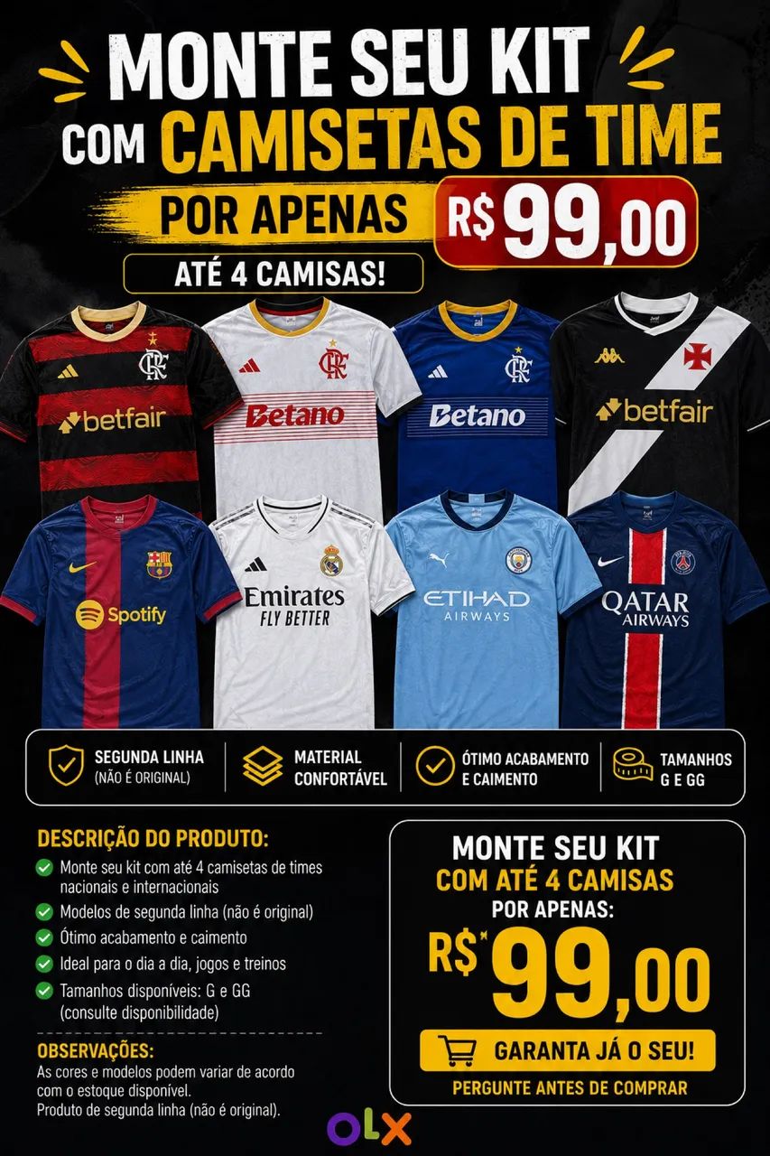 Camisas de times , varejo e atacado 