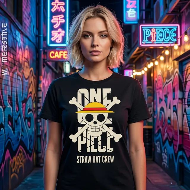 Camiseta Nerd - One Piece - Straw Hay Crew Preta - Foto 2