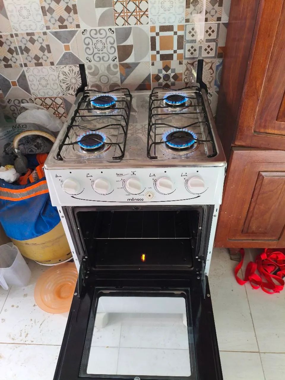 Fogão 4 bocas Mônaco com forno
