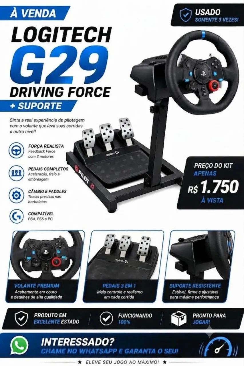 Volante Logitech G29 + cockpit
