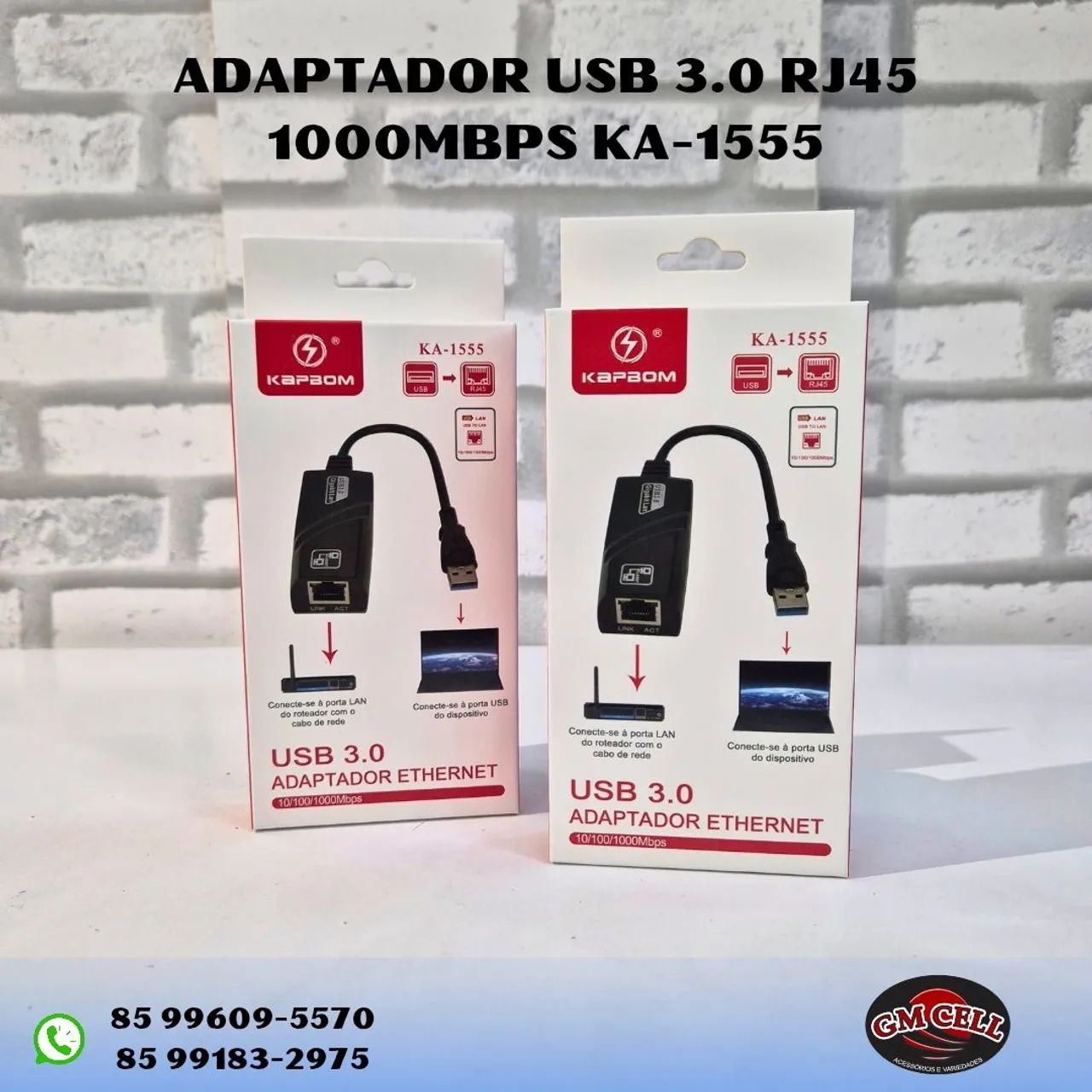 Adaptador de rede 100/1000mbps USB 3.0 kapbom