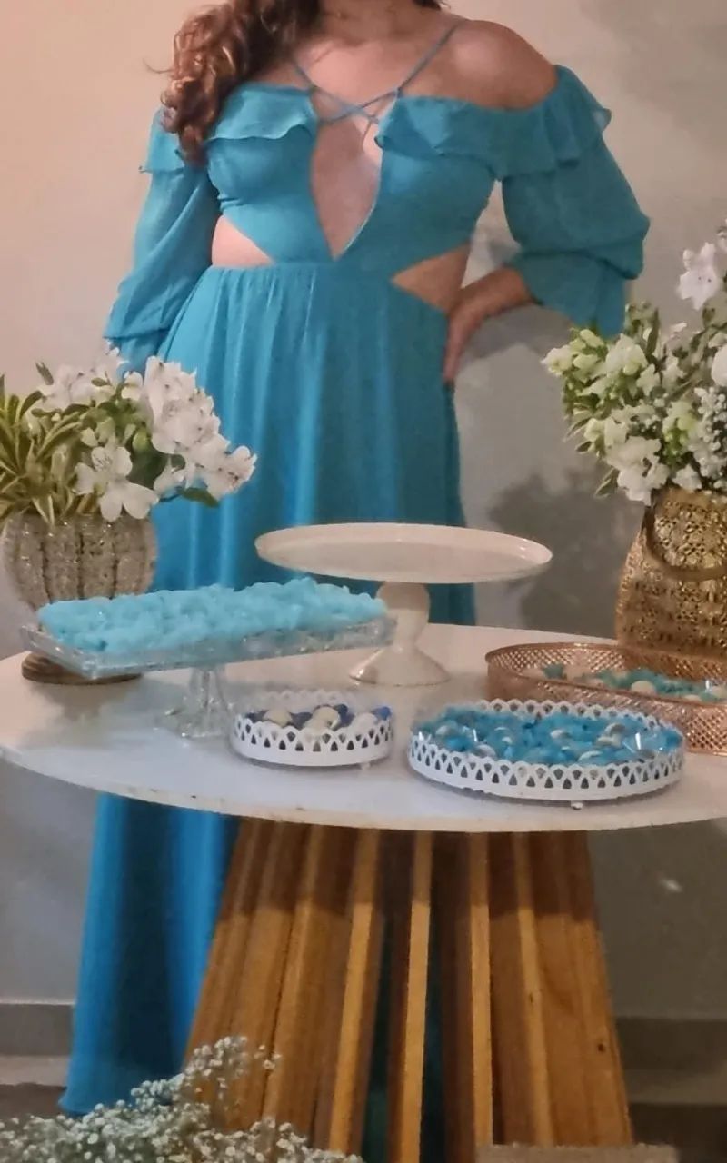 Vestido da Dot Clothing GG Azul Tiffany  - Foto 4