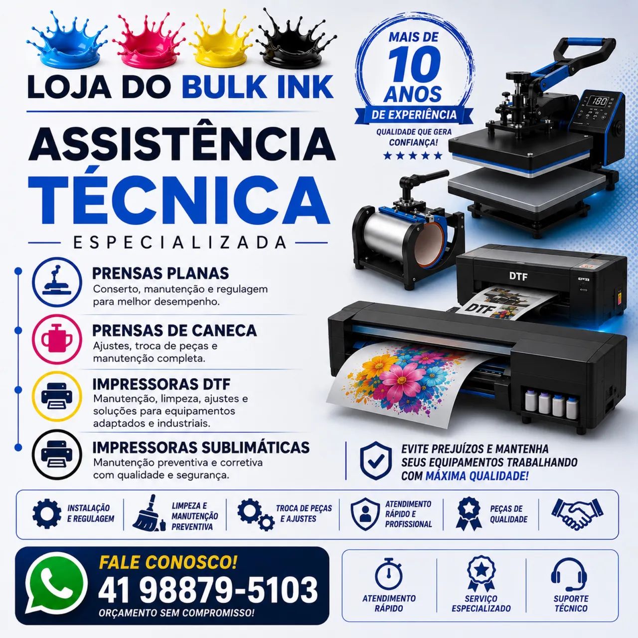 Conserto e manutenção de prensas e impressoras 