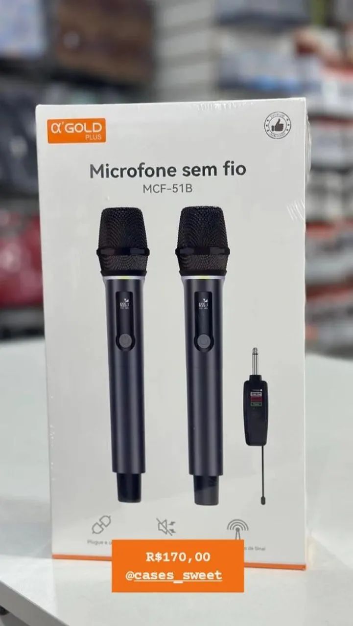 Microfone Sem Fio a'Gold MCF-51 MCF-51B - Foto 2
