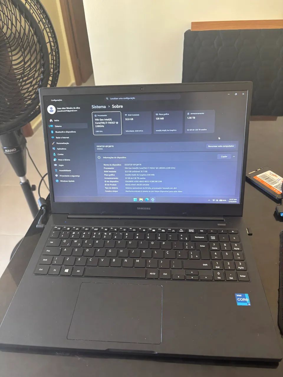 Samsung book i7 11 geração 