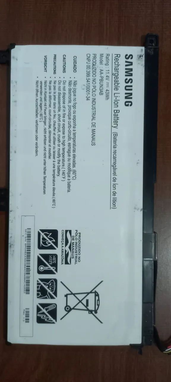 Bateria notebook Samsung