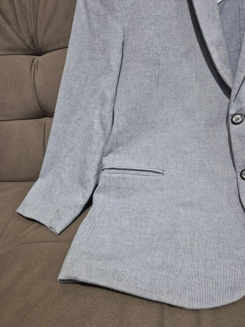 blazer masculino camelo listrado azul 60 - Foto 2