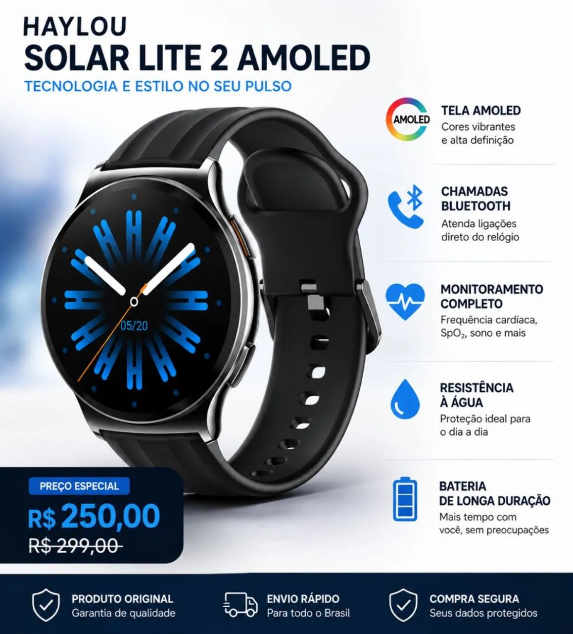 HAYLOU/XIAOMI SOLAR LITE 2 AMOLED E GPS 
