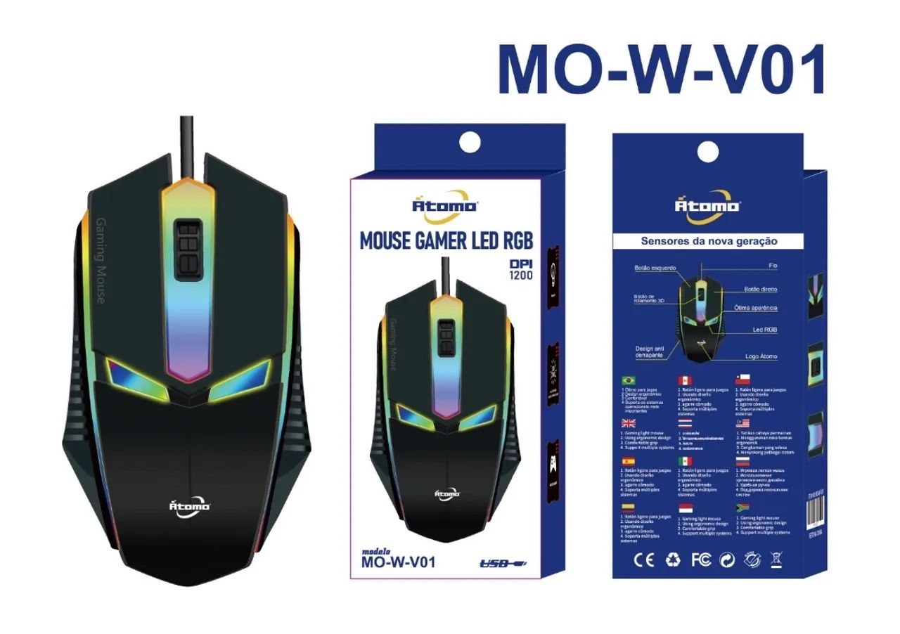 Mouse com fio Atomo - Promoção só hoje!!!